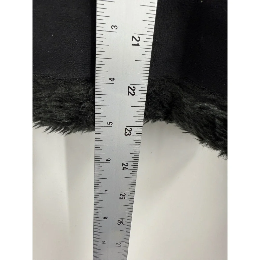 EXPRESS Black Faux Suede‎ Fur Lined Moto Jacket Womens Size Large